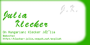 julia klecker business card